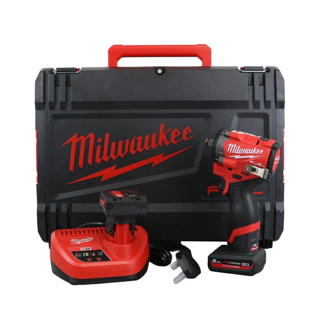 Milwaukee M12 FCIWF12G3-502X Fuel 1/2" Compact Impact Wrench with Friction Ring - Image 2