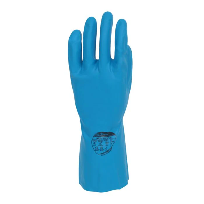 Polyco Nitri-Tech III Blue Flock Lined Nitrile Rubber Gloves (Size 9) - Image 2