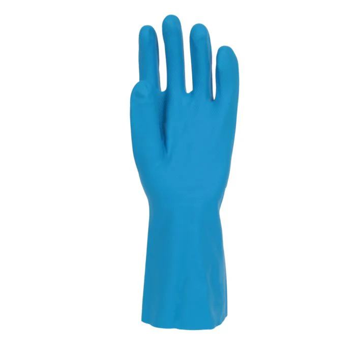 Polyco Nitri-Tech III Blue Flock Lined Nitrile Rubber Gloves (Size 9) - Image 3