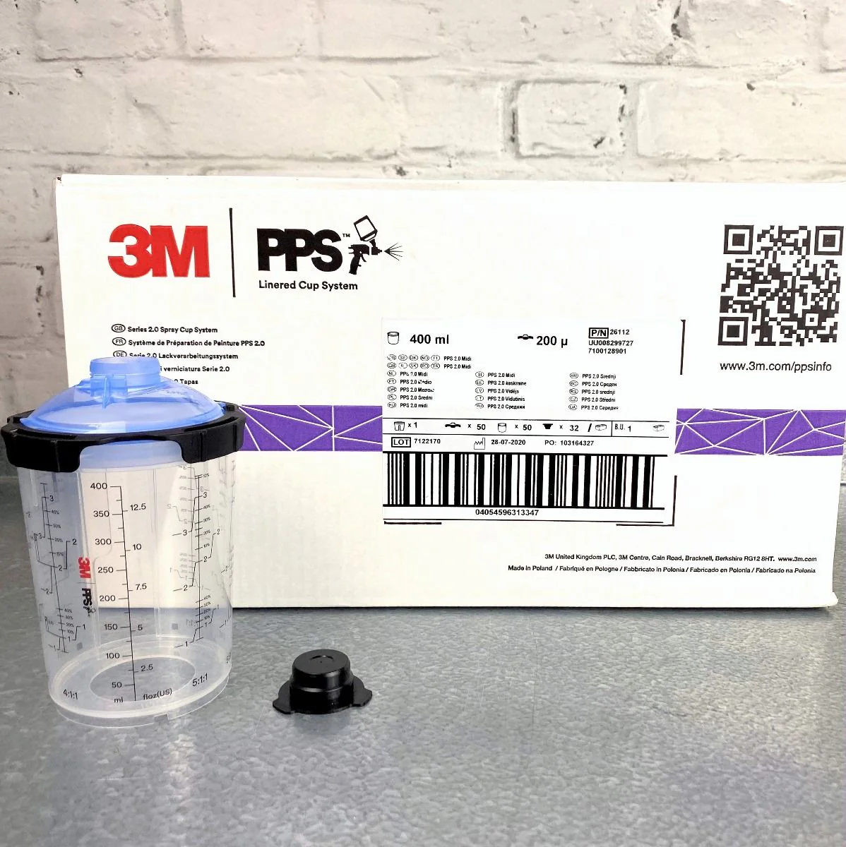 3M PPS 2 Pk50 Midi 400ml 200 Micron Filter Lids & Liners