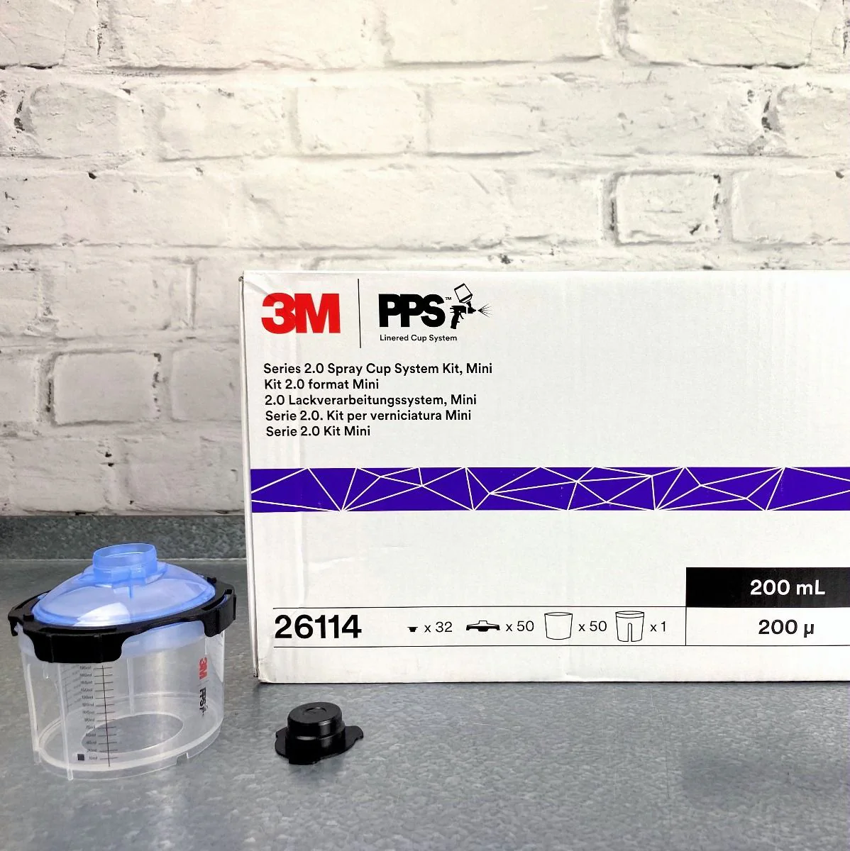 3M PPS 2 Pk50 Mini 200ml 200 Micron Filter Lids & Liners