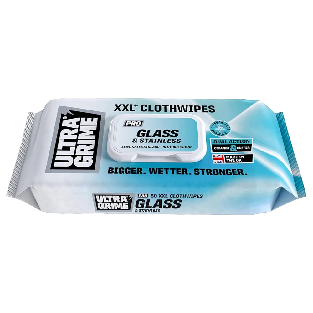 UltraGrime PRO Glass & Stainless XXL Clothwipes