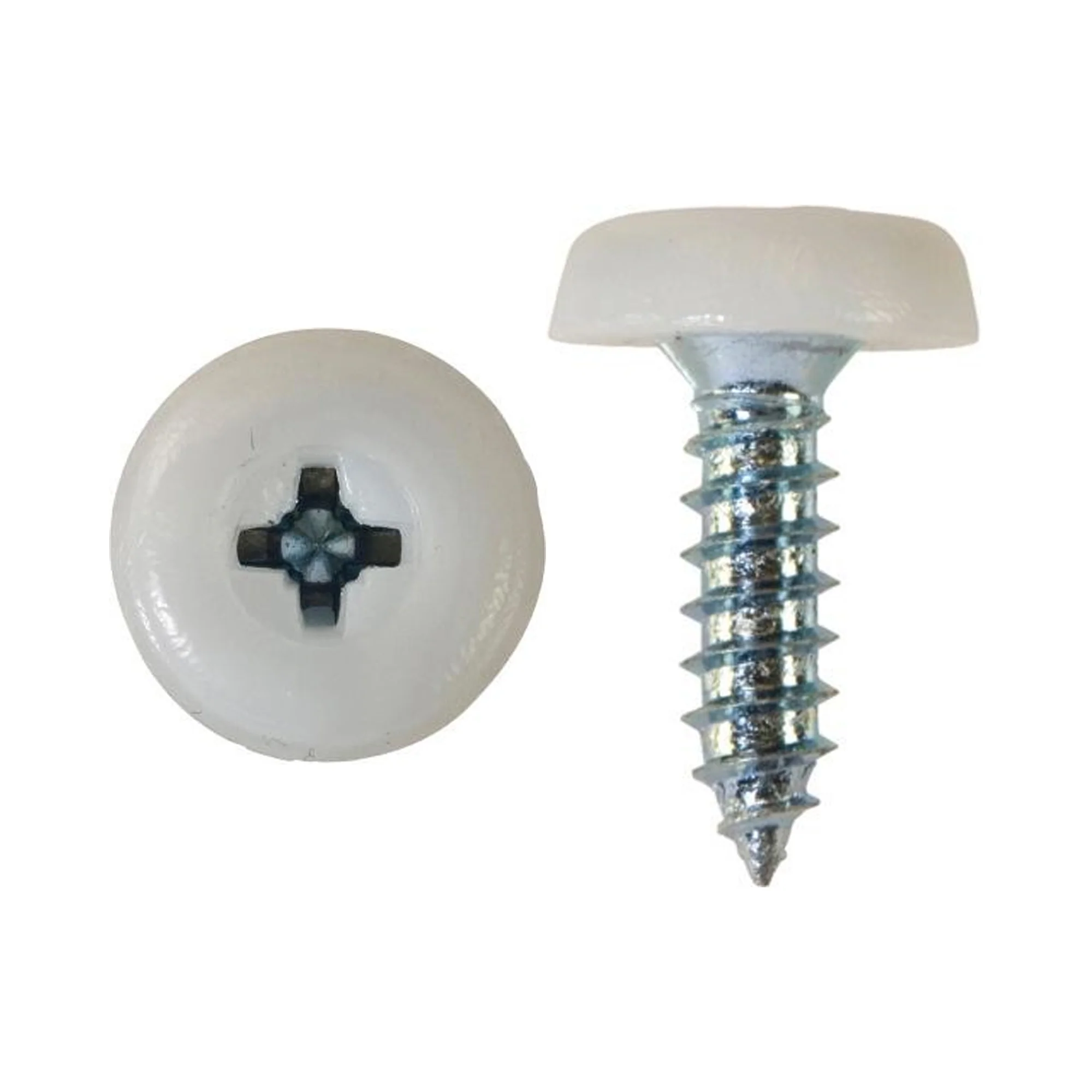Workshop Warehouse 100 White Plastic Head Number Plate Screws - Image 2