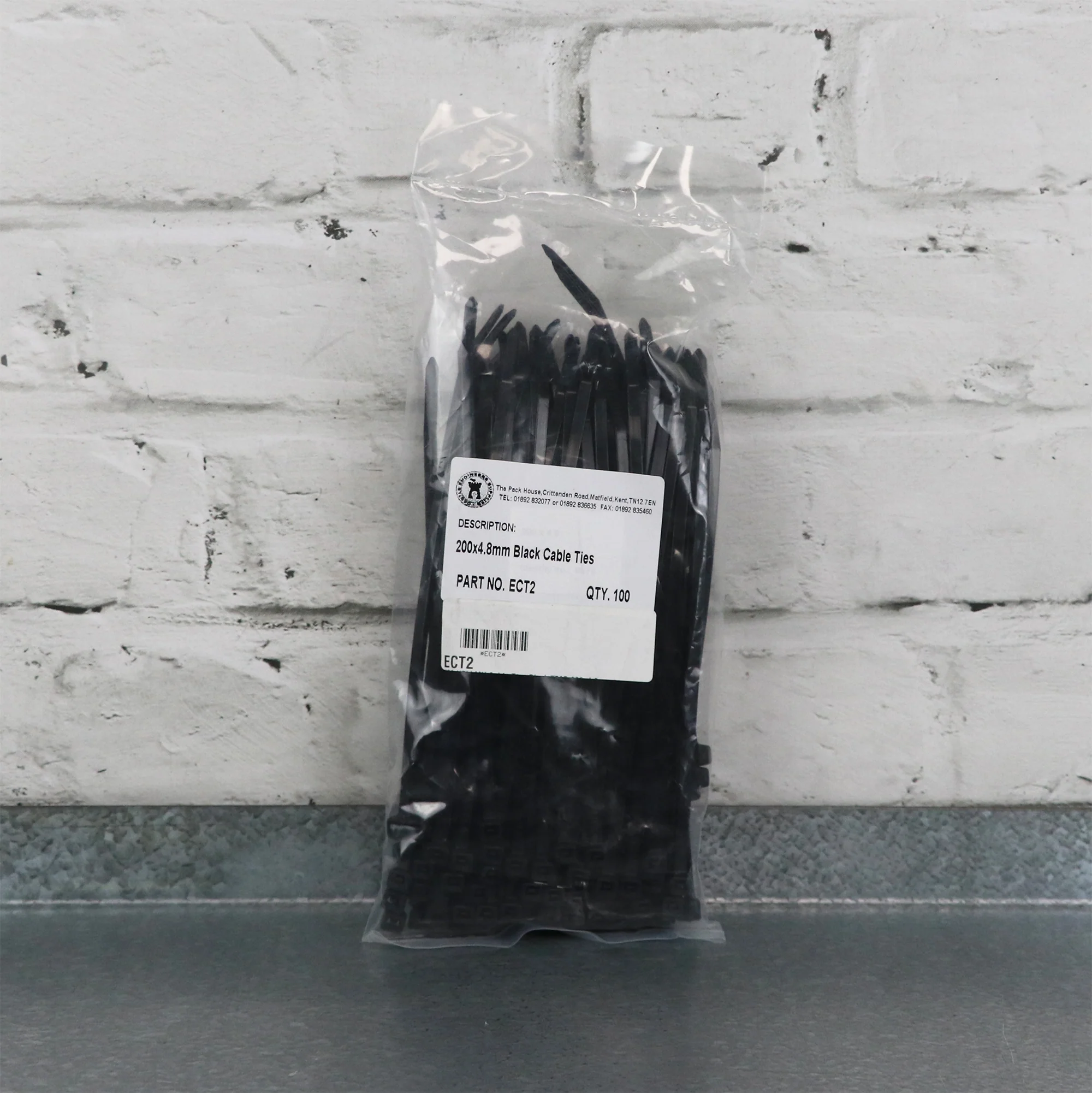 Workshop Warehouse 100pk Black Cable Ties (200mm x 4.6mm)